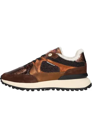 Floris van Bommel Schoenen, Dames, Bruin, 38 EU, Leer, Low-Top Sneakers
