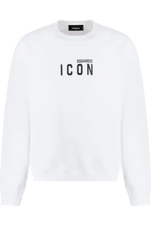 Dsquared2 Sweatshirts & Hoodies, Heren, Wit, XL, Katoen, Logo Crew-neck Katoenen Sweatshirt