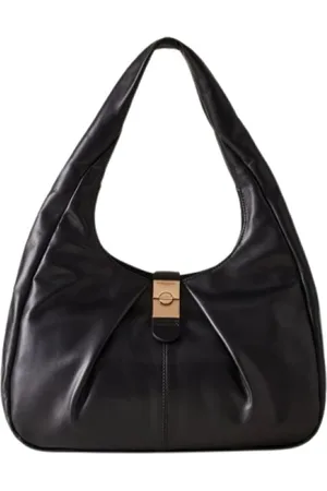 Borbonese Tassen, Dames, Zwart, ONE Size, Leer, Medium Nappa Hobo Tas