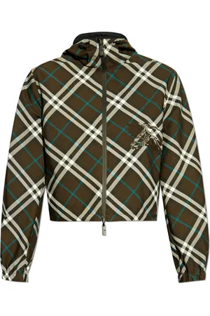 Burberry Jassen, Dames, Veelkleurig, L, Polyester, Omkeerbare Jas met Capuchon