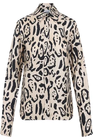 Sportmax Blouses & Shirts, Dames, Veelkleurig, S, Shirt met luipaardprint
