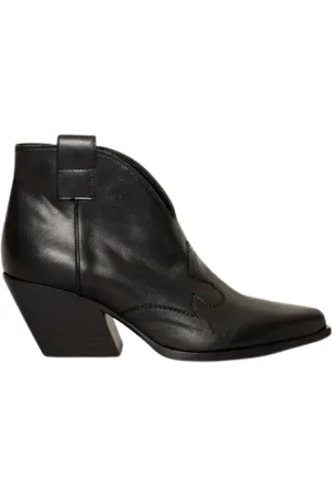 Elena Iachi Schoenen, Dames, Zwart, 37 EU, Leer, Texano Enkellaarsjes