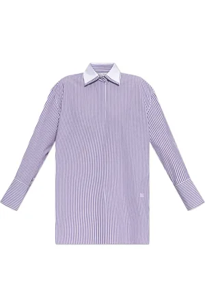 Max Mara Blouses & Shirts, Dames, Paars, L, Katoen, Shirt met streepmotief