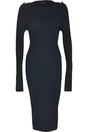 Dondup Kleedjes, Dames, Zwart, L, Nylon, Gebreide Dagjurk