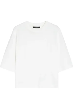 Max Mara Tops, Dames, Wit, S, Katoen, Witte Boxy T-shirt van Biologisch Katoen