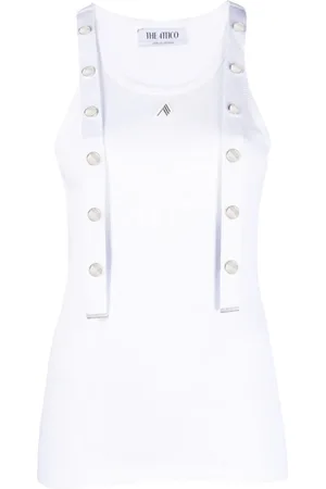 The Attico Tops, Dames, Wit, XS, Katoen, Mouwloze Top