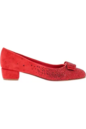 Salvatore Ferragamo Schoenen, Dames, Rood, 36 EU, Suède, Rode suède pumps