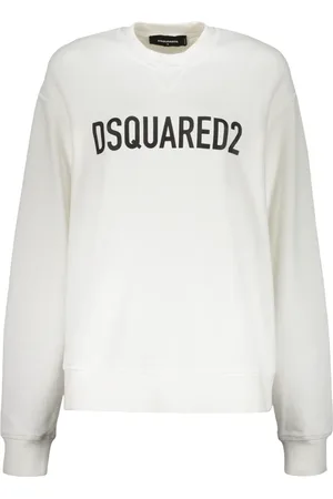 Dsquared2 Sweatshirts & Hoodies, Dames, Wit, S, Katoen, Cotton Sweatshirt met Logo Detail