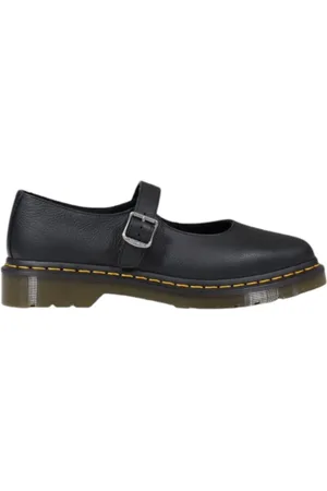 Dr. Martens Schoenen, Dames, Zwart, 37 EU, Leer, Zwarte leren instapschoenen met gesp