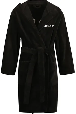 Dsquared2 Nachtkleding & Lounge, Heren, Zwart, M, Katoen, Luxe Terry-Cloth Badjas met Capuchon van Katoen