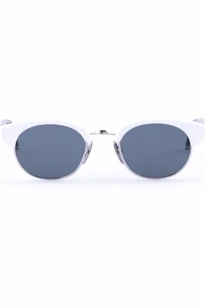 Thom Browne Accessoires, Heren, Zwart, ONE Size, Ovale Zonnebril