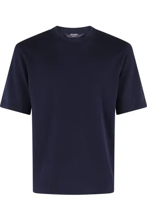 K-Way Truien, Heren, Blauw, XL, Katoen, Blauwe Gebreide Top Regular Fit