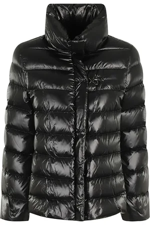 FAY Jassen, Dames, Zwart, M, Hooded Puffer Jacket met Haak