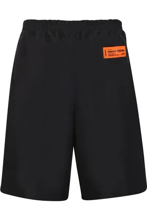 Heron Preston Korte broeken, Heren, Zwart, S, Polyester, Zwarte Elastische Taille Shorts Ss 23