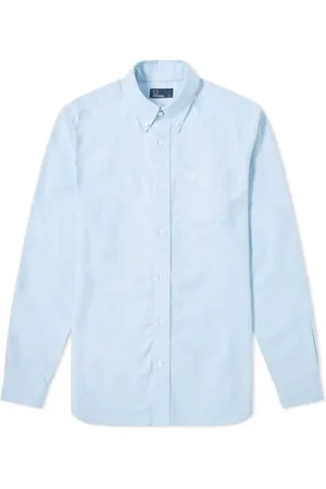 Fred Perry Overhemden, Heren, Blauw, L, Katoen, Klassiek Oxford overhemd