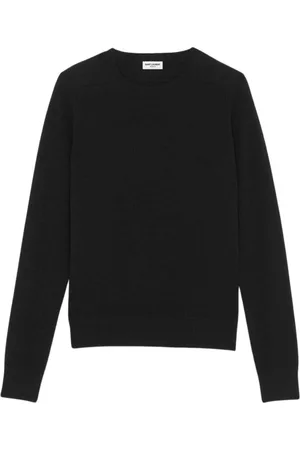 Saint Laurent Truien, Heren, Zwart, S, Kasjmier, Trui met ronde hals en raglanmouwen