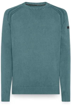 RRD Truien, Heren, Groen, M, Katoen, Blauwe Katoenen Gebreide Sweatshirt Hoodie
