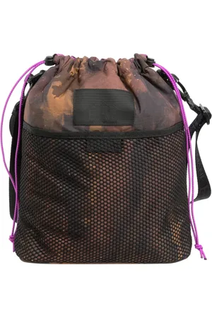 EA7 Tassen, Dames, Bruin, ONE Size, Katoen, Camouflage Crossbody Tas met Trekkoordsluiting