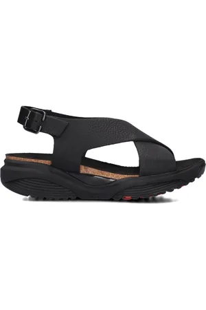 Xsensible Schoenen, Dames, Zwart, 42 EU, Leer, Zwarte Leren Sandalen Corfu