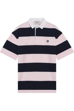 COPERNI Tops, Dames, Roze, S, Katoen, Gestreept poloshirt