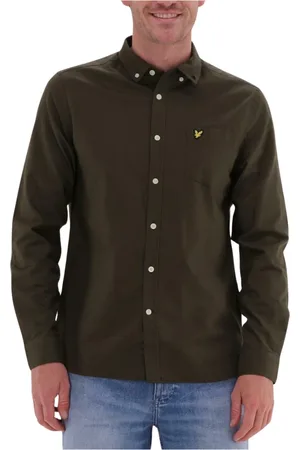 Lyle & Scott Overhemden, Heren, Groen, L, Katoen, Casual Oxford Overhemd