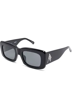 The Attico Accessoires, Dames, Zwart, ONE Size, Zonnebril met gebogen armen en logo