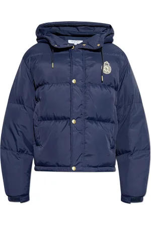 Sporty & Rich Jassen, unisex, Blauw, M, Nylon, Puffer Jacket uit de Countryside Collectie