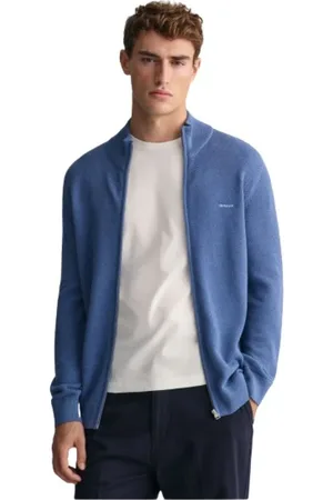 GANT Truien, Heren, Blauw, 2Xl, Katoen, Zip-Up Vest