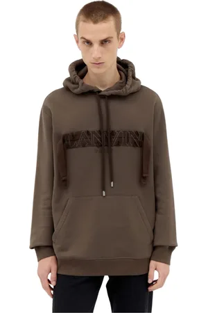 Lanvin Sweatshirts & Hoodies, Heren, Bruin, L, Katoen, Hoodie van katoenfleece