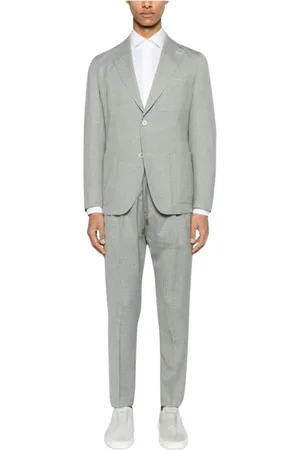 ELEVENTY Pakken, Heren, Groen, L, Wol, Elegante Suit Abito 07 Set