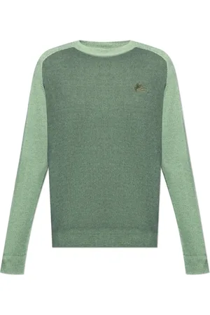 Etro Truien, Heren, Groen, L, Wol, Wollen trui met ronde hals
