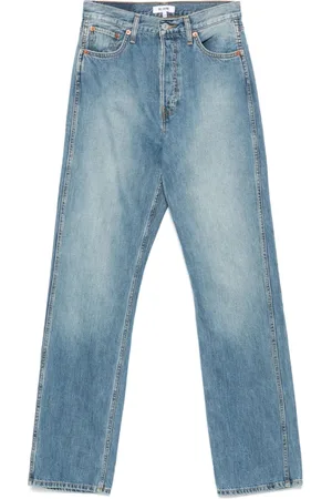 RE/DONE Jeans, Dames, Blauw, W26, Denim, Cerulean Klassieke Vijf-Pocket Jeans