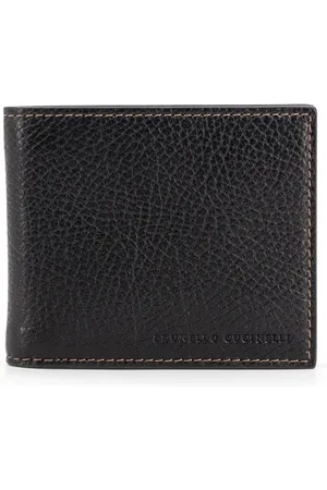 Brunello Cucinelli Accessoires, Heren, Zwart, ONE Size, Leren portemonnee met acht vakken