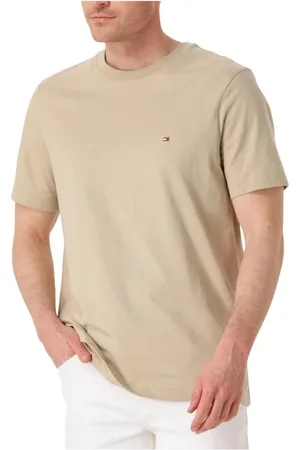 Tommy Hilfiger Tops, Heren, Bruin, L, Katoen, Heren Polo & T-shirt Seizoensgebonden Solide Tee