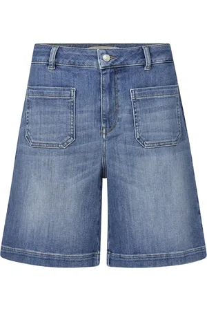 Mos Mosh Korte broeken, Dames, Blauw, W29, Katoen, Blauwe Wide-Leg Shorts & Knickers