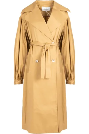 Silvian Heach Mantels, Dames, Bruin, L, Katoen, Double-Breasted Trenchcoat