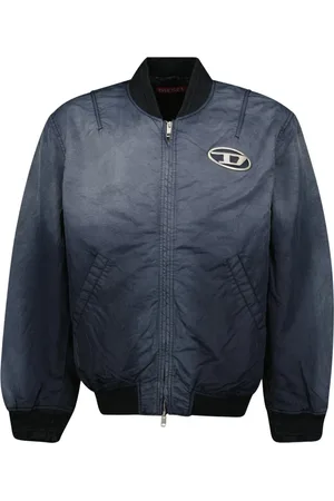 Diesel Jassen, Heren, Blauw, M, Nylon, Oversized Nylon Bomberjack