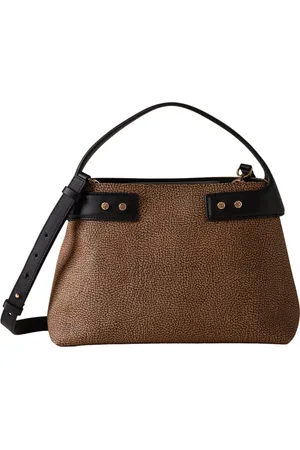 Borbonese Tassen, Dames, Bruin, ONE Size, Leer, Graffiti Top Handle Schoudertas