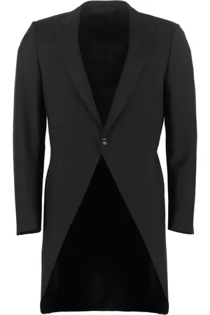 CANALI Pakken, Heren, Zwart, L, Wol, Wollen Tailored Jas met Peak Revers