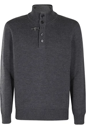 FAY Truien, Heren, Grijs, 2Xl, Stijlvolle Gebreide Pullover Trui