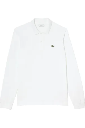 Lacoste Tops, Heren, Wit, 2Xl, Katoen, Wit Lange Mouw Poloshirt