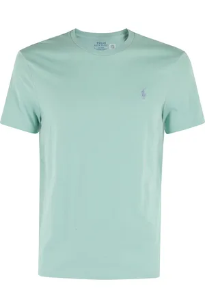 Ralph Lauren Tops, Heren, Groen, XL, Katoen, Groene Aqua T-shirt met geborduurd logo