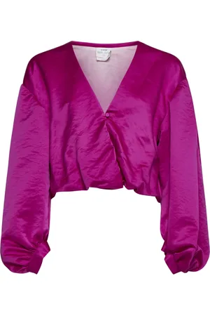 FORTE FORTE Blouses & Shirts, Dames, Roze, S, Polyester, Magenta Blouse Elegante Stijl