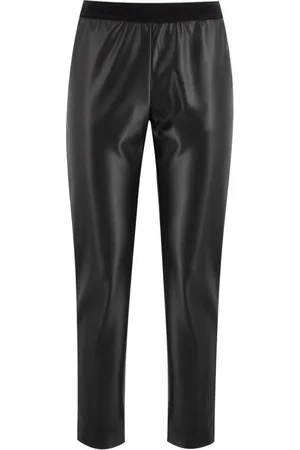 ERMANNO SCERVINO Broeken, Dames, Zwart, S, Leer, Skinny broek van imitatieleer