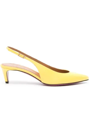 Marni Schoenen, Dames, Geel, 36 EU, Leer, Gele Slingback Pump met Middenhoge Hak