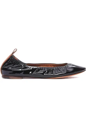 Lanvin Schoenen, Dames, Zwart, 35 EU, Leer, Zwarte Leren Ballerina`s