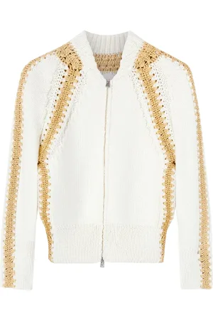 ERMANNO SCERVINO Truien, Dames, Wit, S, Katoen, Bomber Cardigan
