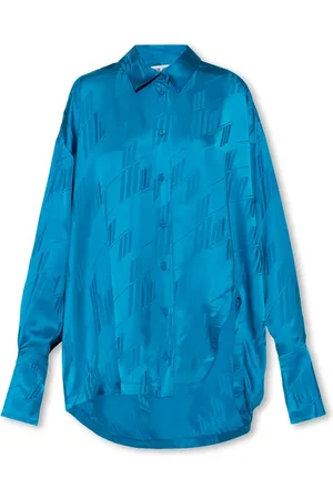 The Attico Blouses & Shirts, Dames, Blauw, 2Xs, Diana Oversize Shirt