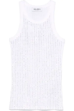 The Attico Tops, Dames, Wit, XS, Katoen, Sleeveless Top