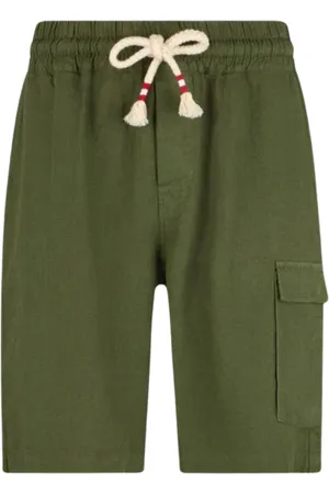 MC2 SAINT BARTH Korte broeken, Heren, Groen, M, Linnen, Militaire Bermuda Shorts